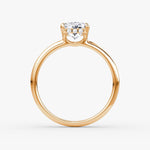 Load image into Gallery viewer, Radiant Cut - Plain Band Hidden Halo - Classic Engagement Ring- 14 K Gold
