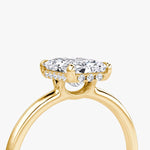Load image into Gallery viewer, Radiant Cut - Plain Band Hidden Halo - Classic Engagement Ring- 14 K Gold
