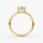 Load image into Gallery viewer, Radiant Cut - Plain Band Hidden Halo - Classic Engagement Ring- 14 K Gold
