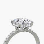 Load image into Gallery viewer, Princess Cut - Pave Band Hidden Halo - Classic Engagement Ring- 18 K Gold
