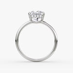 Load image into Gallery viewer, Princess Cut - Plain Band Hidden Halo - Classic Engagement Ring- 14 K Gold
