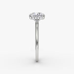 Load image into Gallery viewer, Princess Cut - Plain Band Hidden Halo - Classic Engagement Ring- 14 K Gold
