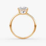 Load image into Gallery viewer, Princess Cut - Plain Band Hidden Halo - Classic Engagement Ring- 14 K Gold
