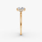 Load image into Gallery viewer, Princess Cut - Plain Band Hidden Halo - Classic Engagement Ring- 14 K Gold
