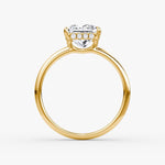 Load image into Gallery viewer, Princess Cut - Plain Band Hidden Halo - Classic Engagement Ring- 14 K Gold
