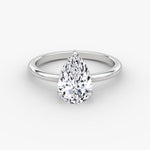 Load image into Gallery viewer, Pear Cut - Plain Band - Classic Engagement Ring- 14 K Gold

