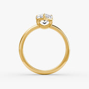 Pear Cut - Plain Band - Classic Engagement Ring- 18 K Gold
