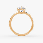 Pear Cut - Plain Band - Classic Engagement Ring- 18 K Gold