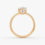 Load image into Gallery viewer, Pear Cut - Pave Band - Classic Engagement Ring- 14 K Gold
