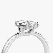 Marquise Cut - Plain Band - Classic Engagement Ring- 14 K Gold