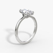 Marquise Cut - Plain Band - Classic Engagement Ring- 14 K Gold