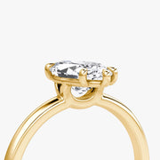 Marquise Cut - Plain Band - Classic Engagement Ring- 14 K Gold