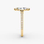 Load image into Gallery viewer, Marquise Cut - Pave Band - Classic Engagement Ring- 14 K Gold
