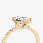 Load image into Gallery viewer, Marquise Cut - Pave Band - Classic Engagement Ring- 14 K Gold
