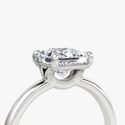 Princess Cut - Plain Band - Classic Engagement Ring- 18 K Gold