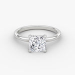 Load image into Gallery viewer, Princess Cut - Plain Band - Classic Engagement Ring- 18 K Gold
