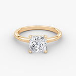 Load image into Gallery viewer, Princess Cut - Plain Band - Classic Engagement Ring- 18 K Gold
