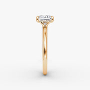 Princess Cut - Plain Band - Classic Engagement Ring- 18 K Gold