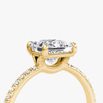 Load image into Gallery viewer, Princess Cut - Pave Band - Classic Engagement Ring- 18 K Gold
