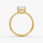 Load image into Gallery viewer, Princess Cut - Pave Band - Classic Engagement Ring- 18 K Gold
