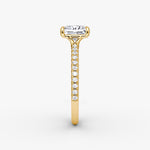 Load image into Gallery viewer, Princess Cut - Pave Band - Classic Engagement Ring- 18 K Gold
