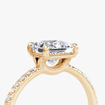 Load image into Gallery viewer, Princess Cut - Pave Band - Classic Engagement Ring- 18 K Gold
