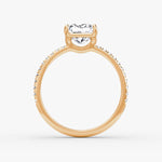 Load image into Gallery viewer, Princess Cut - Pave Band - Classic Engagement Ring- 18 K Gold
