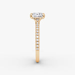 Load image into Gallery viewer, Princess Cut - Pave Band - Classic Engagement Ring- 18 K Gold
