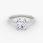 Load image into Gallery viewer, Radiant Cut - Pave Band - Classic Engagement Ring- 18 K Gold
