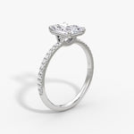 Load image into Gallery viewer, Radiant Cut - Pave Band - Classic Engagement Ring- 18 K Gold
