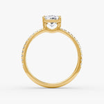 Load image into Gallery viewer, Radiant Cut - Pave Band - Classic Engagement Ring- 18 K Gold
