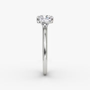 Cushion Cut - Plain Band - Classic Engagement Ring- 14 K Gold