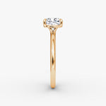 Load image into Gallery viewer, Cushion Cut - Plain Band - Classic Engagement Ring- 18 K Gold
