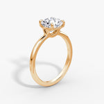 Load image into Gallery viewer, Cushion Cut - Plain Band - Classic Engagement Ring- 18 K Gold
