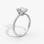 Load image into Gallery viewer, Cushion Cut - Pave Band - Classic Engagement Ring- 18 K Gold
