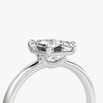 Load image into Gallery viewer, Emerald Cut - Plain Band - Classic Engagement Ring- 14 K Gold
