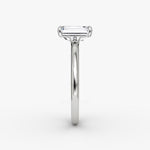 Load image into Gallery viewer, Emerald Cut - Plain Band - Classic Engagement Ring- 14 K Gold
