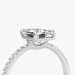 Load image into Gallery viewer, Emerald Cut - Pave Band - Classic Engagement Ring- 14 K Gold
