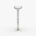 Load image into Gallery viewer, Emerald Cut - Pave Band - Classic Engagement Ring- 14 K Gold
