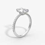 Load image into Gallery viewer, Emerald Cut - Pave Band - Classic Engagement Ring- 14 K Gold
