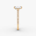 Load image into Gallery viewer, Emerald Cut - Pave Band - Classic Engagement Ring- 14 K Gold
