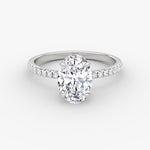 Load image into Gallery viewer, Oval Cut - Pave Band - Classic Engagement Ring- 14 K Gold
