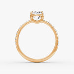 Load image into Gallery viewer, Oval Cut - Pave Band - Classic Engagement Ring- 14 K Gold
