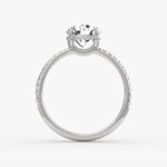 Load image into Gallery viewer, Round Cut - Pave Band - Classic Engagement Ring- 18 K Gold
