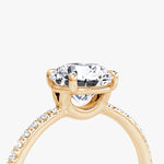 Load image into Gallery viewer, Round Cut - Pave Band - Classic Engagement Ring- 18 K Gold
