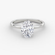 Oval Cut - Plain Band - Classic Engagement Ring- 14 K Gold