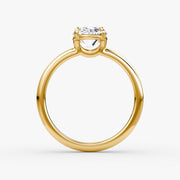 Oval Cut - Plain Band - Classic Engagement Ring- 14 K Gold