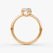 Oval Cut - Plain Band - Classic Engagement Ring- 14 K Gold