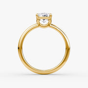 Radiant Cut - Plain Band - Classic Engagement Ring- 14 K Gold