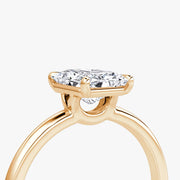 Radiant Cut - Plain Band - Classic Engagement Ring- 14 K Gold